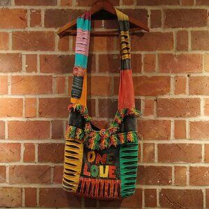 One Love ❤ Purse Rasta Jamaican Style Long Over The Shoulder Colorful Side Purse